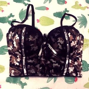 Sexy Army camo bustier bra lingerie